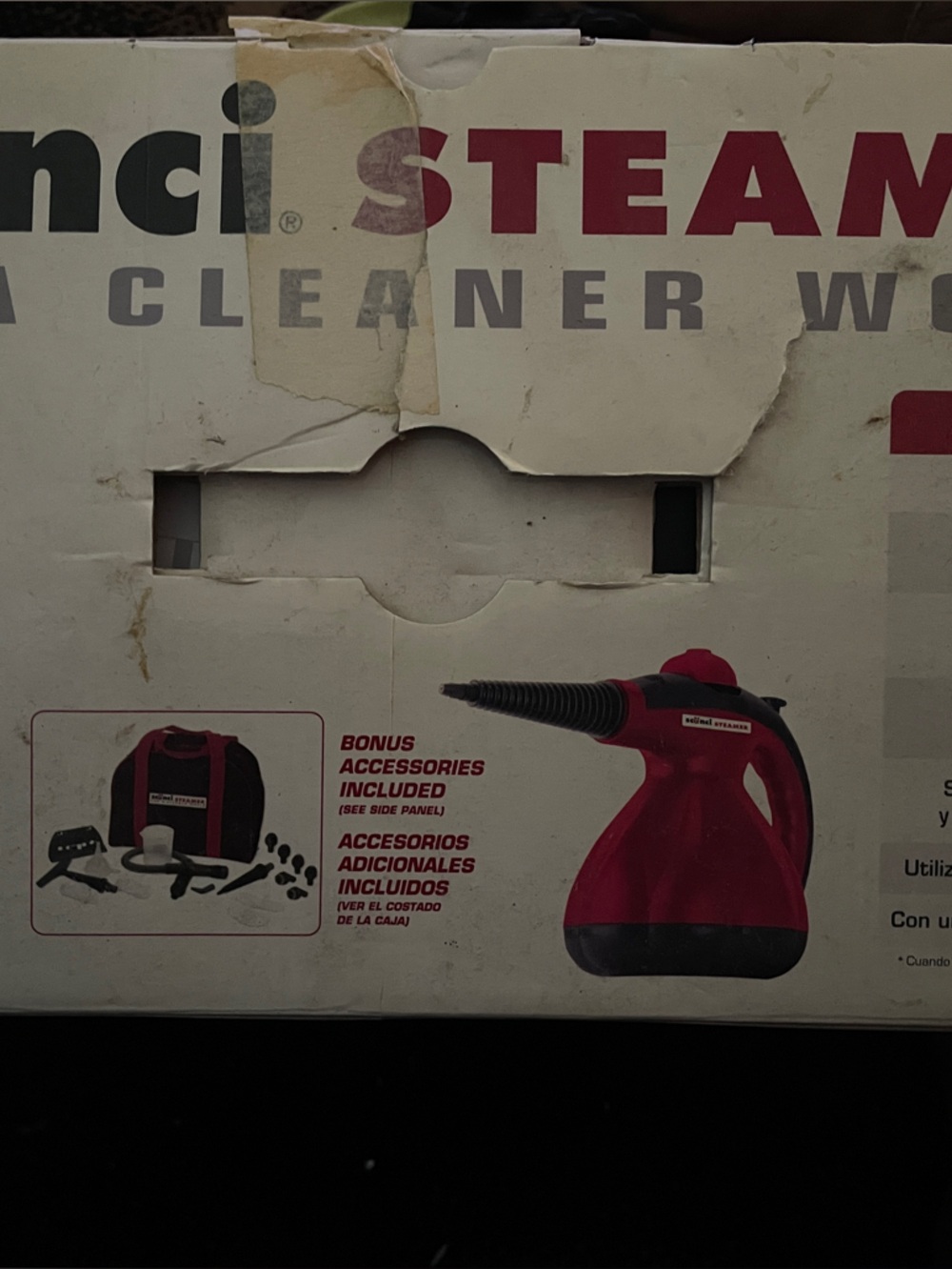 scunci Red and Black Handheld Steamer